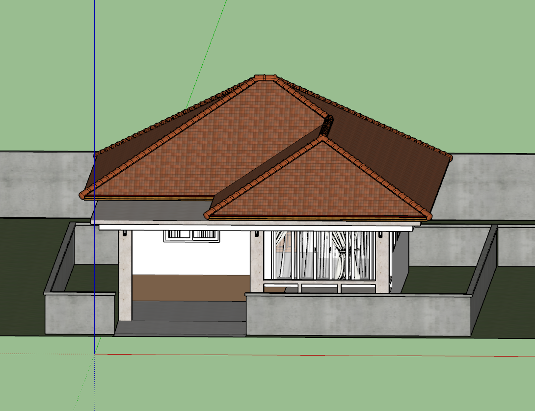 nhà cấp 4,nhà 1 tầng,model nhà 1 tầng